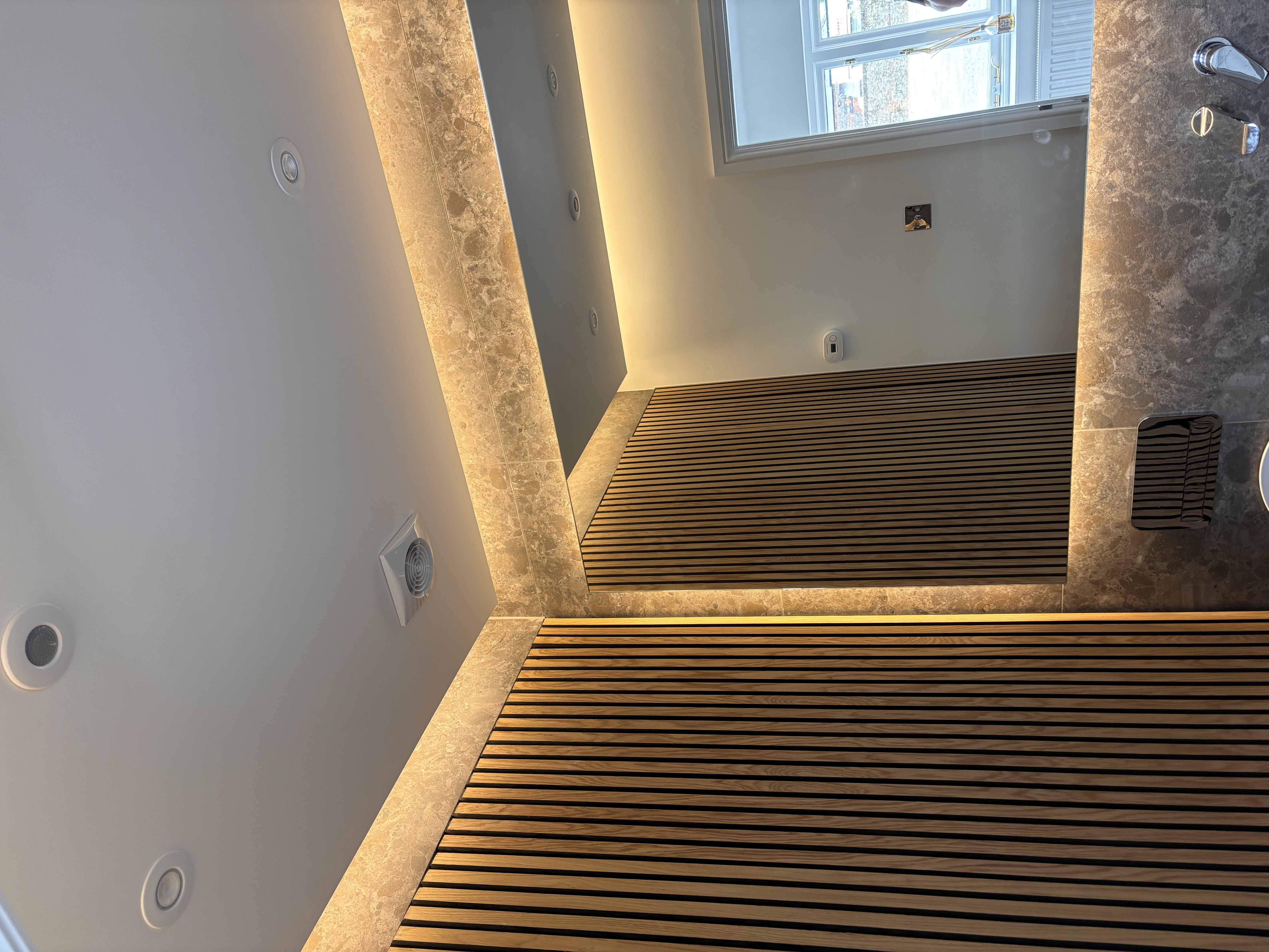 Bathroom ceiling lighting and extractor fan installation
