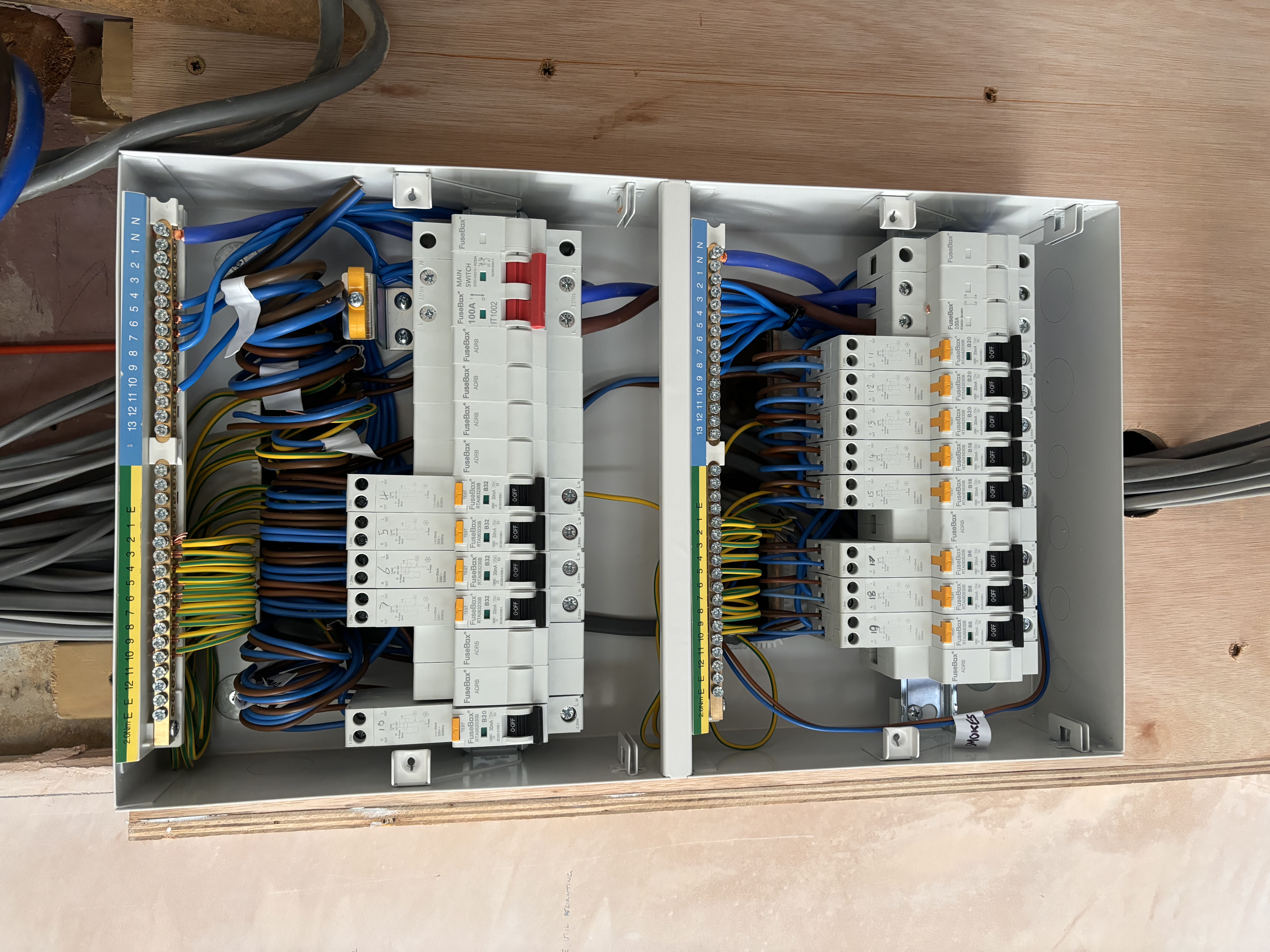 Consumer unit wiring installation