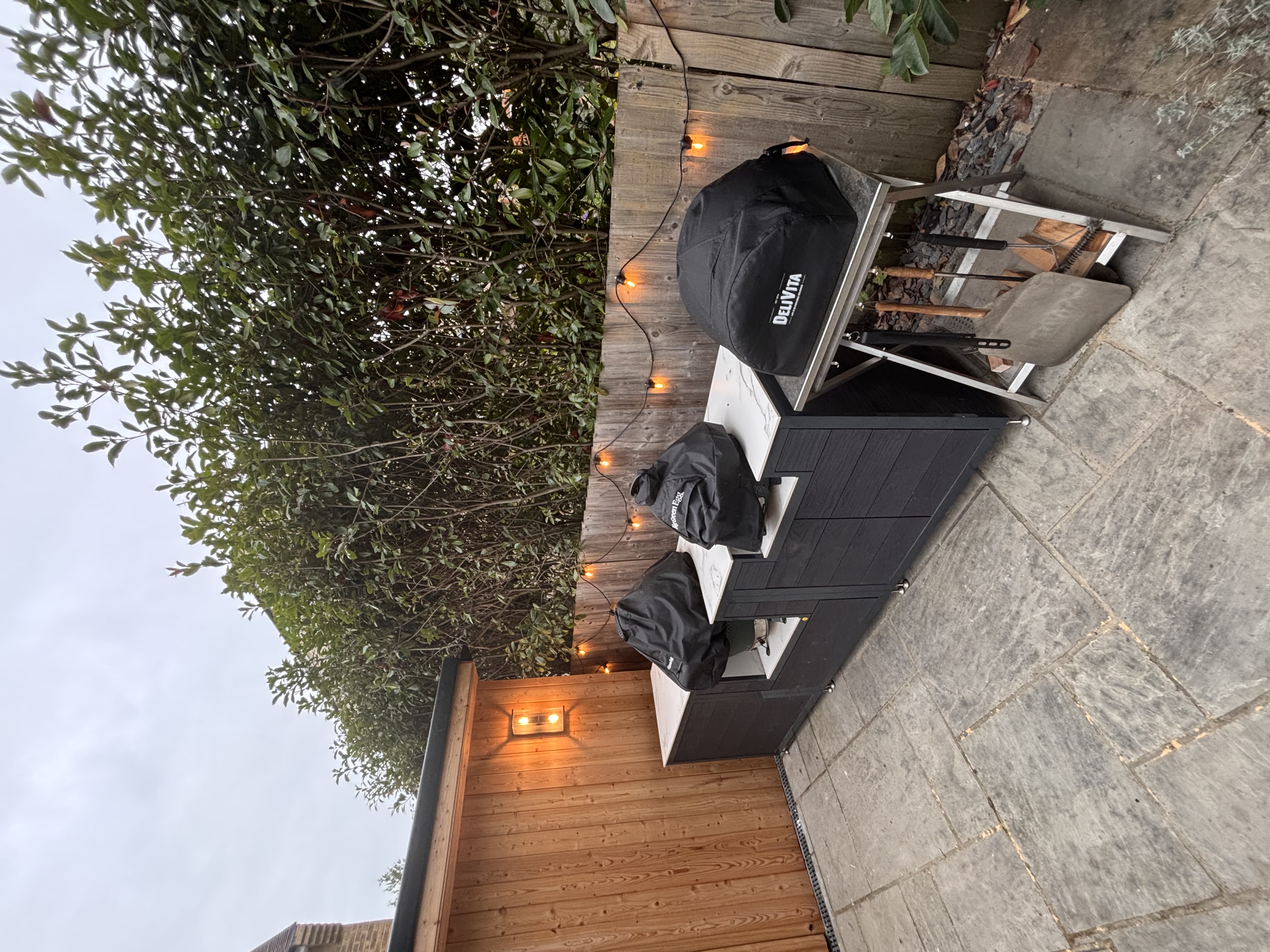 Outdoor kitchen electrics installation
